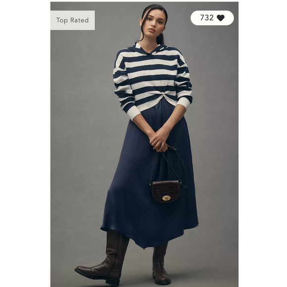 Anthropologie Dresses & Skirts - Anthropologie The Gemini Twofer Sweater Dress Set Long-Sleeve Hooded Medium